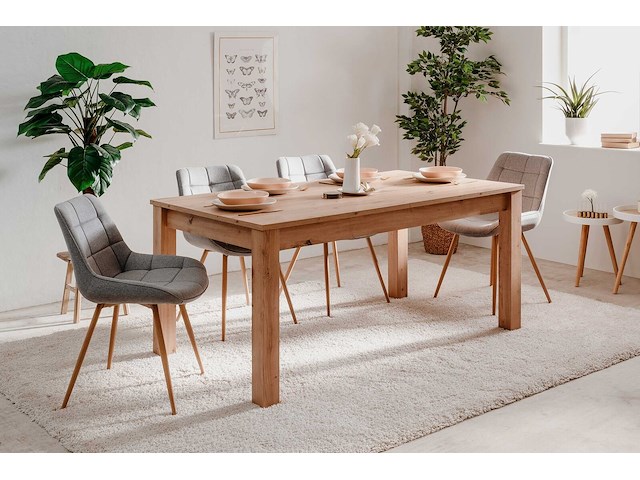 Eettafel breanna 160/215 x 90 cm-artisanale eik - afbeelding 3 van  7