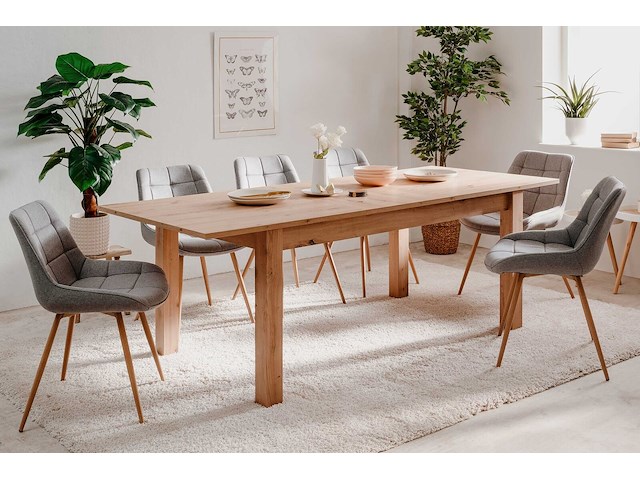 Eettafel breanna 160/215 x 90 cm-artisanale eik - afbeelding 4 van  7