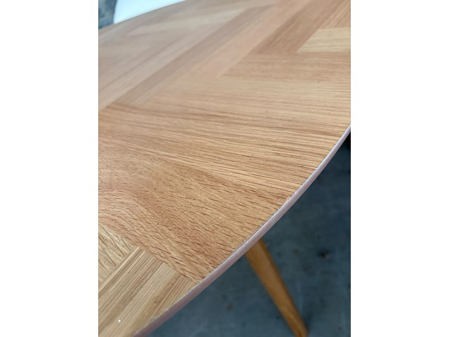 Eettafel diameter 120 eik fineer - afbeelding 2 van  3