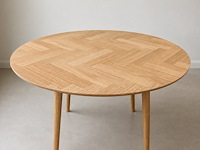 Eettafel diameter 120 eik fineer - afbeelding 1 van  3