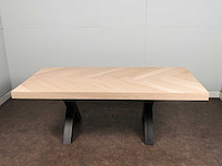 Eettafel eiken visgraat blad 180 x 98 cm - afbeelding 3 van  4