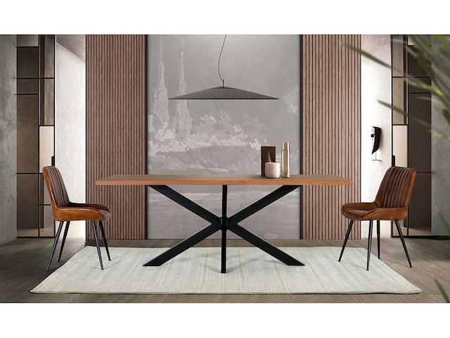 Eettafel gemaakt van massief acaciahout - afbeelding 2 van  9