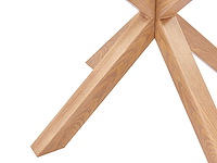 Eettafel hasel 120cm - bruin/glas - afbeelding 3 van  4