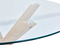 Eettafel hasel 120cm - bruin/glas - afbeelding 4 van  4