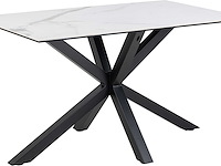 Eettafel hennie - 135x80x75,5cm - keramisch blad - wit marmer - afbeelding 1 van  7