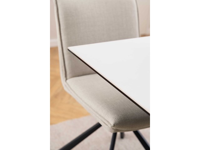 Eettafel hennie - 135x80x75,5cm - keramisch blad - wit marmer - afbeelding 2 van  7