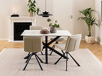 Eettafel hennie - 135x80x75,5cm - keramisch blad - wit marmer - afbeelding 3 van  7