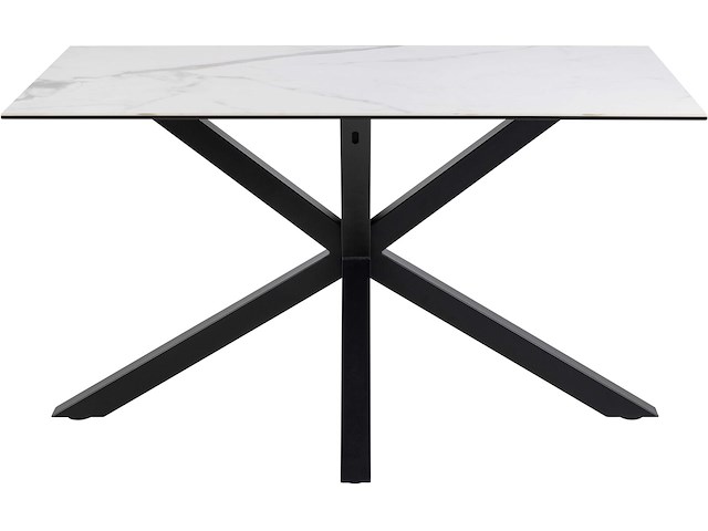 Eettafel hennie - 135x80x75,5cm - keramisch blad - wit marmer - afbeelding 5 van  7