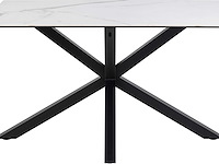 Eettafel hennie - 135x80x75,5cm - keramisch blad - wit marmer - afbeelding 5 van  7