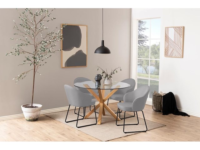 Eettafel hennie 119cm - lichte eik decor - afbeelding 2 van  7