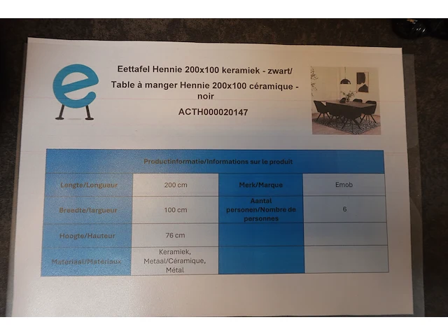 Eettafel hennie - afbeelding 4 van  4