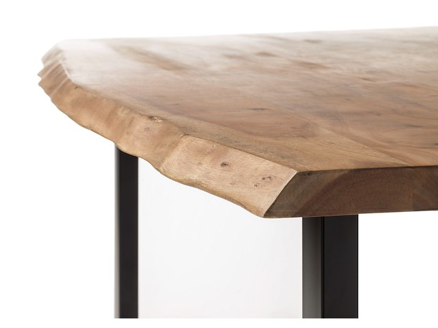 Eettafel indra rechthoek 180x90cm - acacia blad en zwarte poten - afbeelding 1 van  2