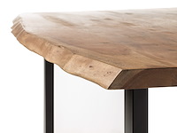 Eettafel indra rechthoek 180x90cm - acacia blad en zwarte poten - afbeelding 1 van  2