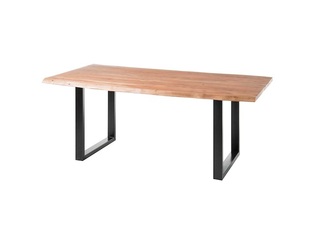 Eettafel indra rechthoek 180x90cm - acacia blad en zwarte poten - afbeelding 2 van  2