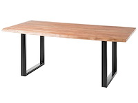 Eettafel indra rechthoek 180x90cm - acacia blad en zwarte poten - afbeelding 2 van  2