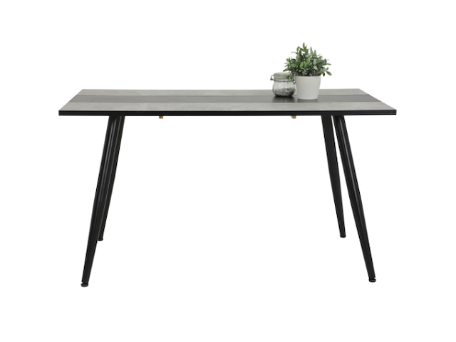 Eettafel jamina 140x80 cm-beton/zwart - afbeelding 2 van  3