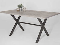 Eettafel kijara 160x90 cm-betonlook/antraciet - afbeelding 1 van  3