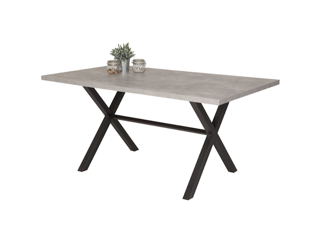 Eettafel kijara 160x90 cm-betonlook/antraciet - afbeelding 2 van  3
