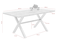 Eettafel kijara 160x90 cm-betonlook/antraciet - afbeelding 3 van  3