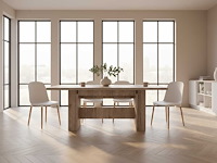 Eettafel lianna 160/320x90 cm-zandkleurige eik - afbeelding 1 van  7
