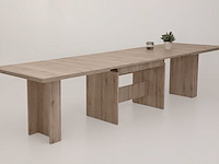 Eettafel lianna 160/320x90 cm-zandkleurige eik - afbeelding 2 van  7