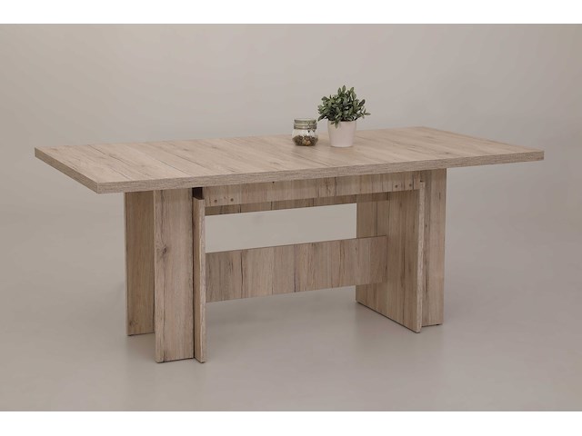 Eettafel lianna 160/320x90 cm-zandkleurige eik - afbeelding 4 van  7