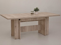 Eettafel lianna 160/320x90 cm-zandkleurige eik - afbeelding 4 van  7