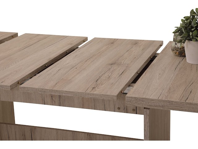 Eettafel lianna 160/320x90 cm-zandkleurige eik - afbeelding 5 van  7