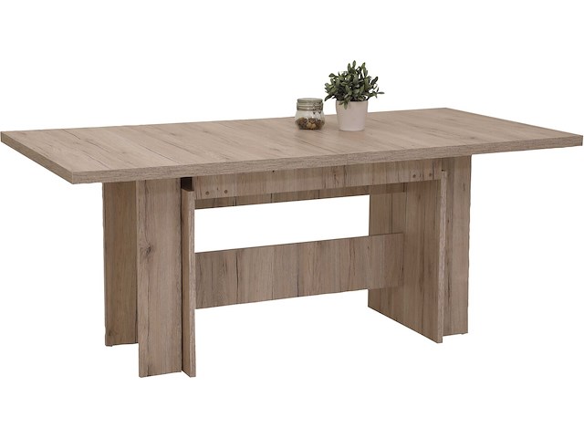Eettafel lianna 160/320x90 cm-zandkleurige eik - afbeelding 6 van  7
