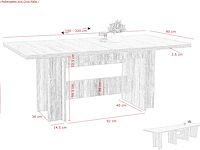 Eettafel lianna 160/320x90 cm-zandkleurige eik - afbeelding 7 van  7