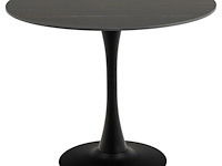 Eettafel malta - 90x75cm - keramiek en staal - zwart marmer - afbeelding 1 van  7