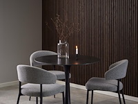 Eettafel malta - 90x75cm - keramiek en staal - zwart marmer - afbeelding 2 van  7