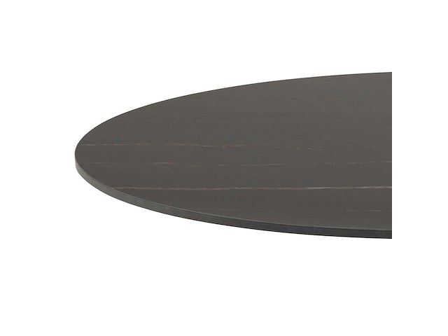 Eettafel malta - 90x75cm - keramiek en staal - zwart marmer - afbeelding 4 van  7