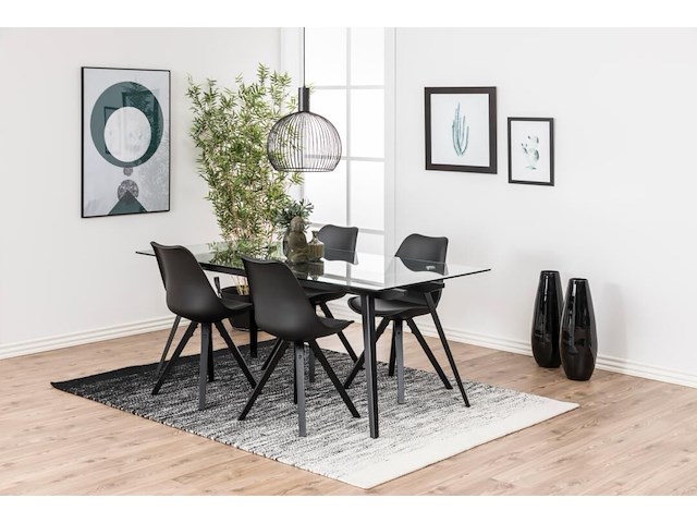 Eettafel maurane 180x90cm - zwart - afbeelding 3 van  7