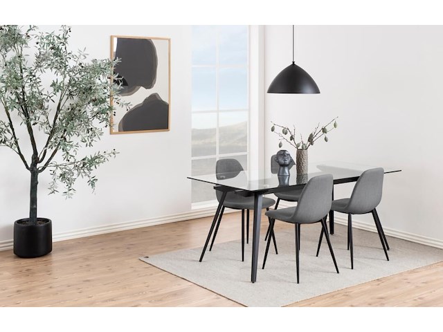 Eettafel maurane 180x90cm - zwart - afbeelding 4 van  7