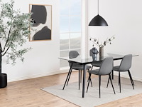 Eettafel maurane 180x90cm - zwart - afbeelding 4 van  7