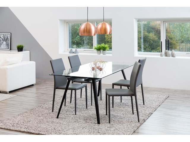 Eettafel maurane 180x90cm - zwart - afbeelding 6 van  7