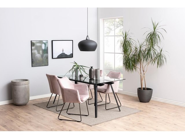 Eettafel maurane 180x90cm - zwart - afbeelding 1 van  7