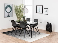 Eettafel maurane 180x90cm - zwart - afbeelding 3 van  7