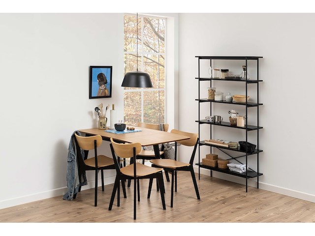 Eettafel rover - eik/zwart 80/120 cm - modern design - afbeelding 5 van  7