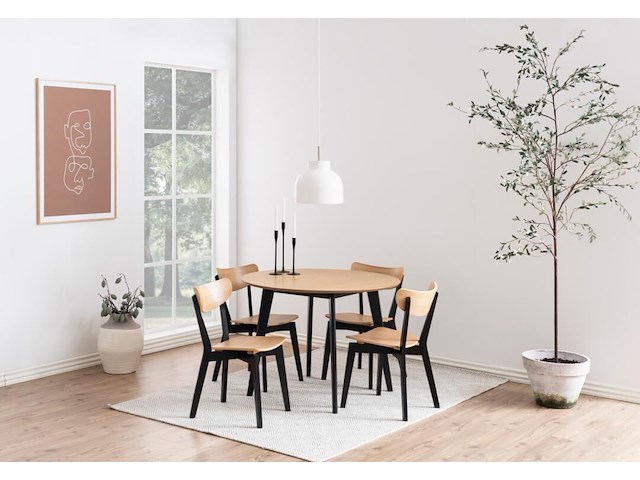 Eettafel rover 105 - eik/zwart - afbeelding 1 van  7