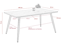 Eettafel sinba 160x90 cm-oldwood - afbeelding 3 van  3