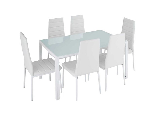 Eettafelstoel wit/wit (x6) - afbeelding 2 van  5