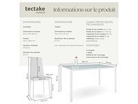 Eettafelstoel wit/wit (x6) - afbeelding 3 van  5