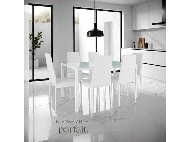 Eettafelstoel wit/wit (x6) - afbeelding 4 van  5