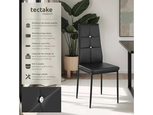 Eettafelstoelen - noir (x8) - afbeelding 3 van  8