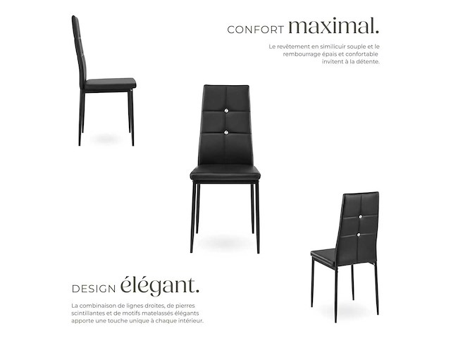 Eettafelstoelen - noir (x8) - afbeelding 4 van  8