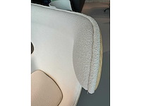 Egg chair wit kasjmier en houtfineer (1x) - afbeelding 6 van  6