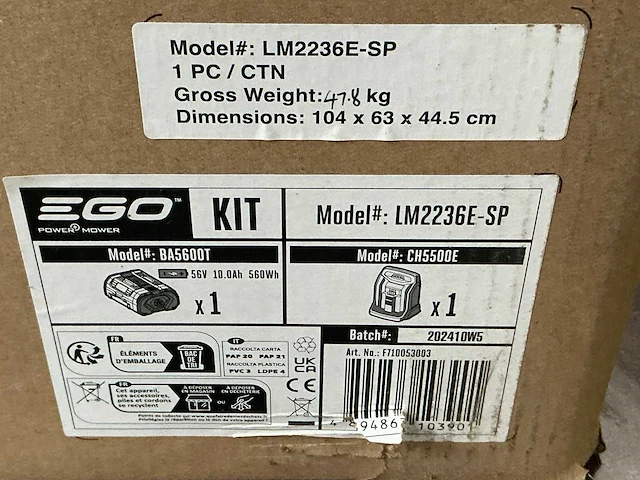 Ego lm2236e-sp grasmaaier - afbeelding 4 van  4