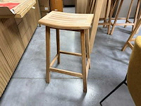 Eik bartafel met 4 teak krukken - afbeelding 5 van  5